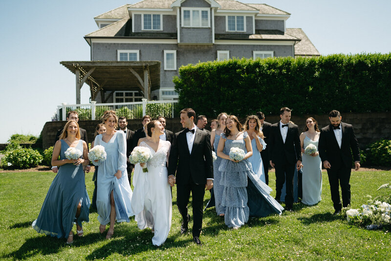 wedding party portrait at Wychmere Beach Club in Cape Cod