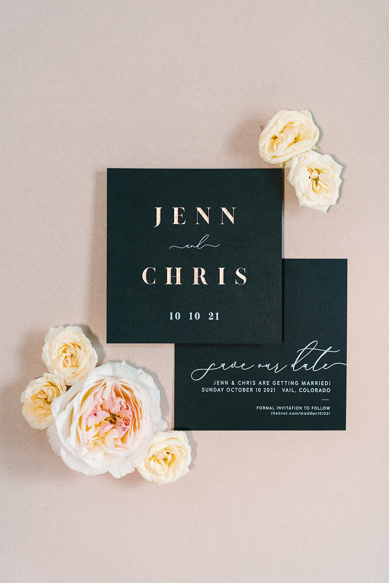 Modern Black Vail Save the Date Card