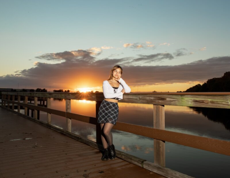 High school senior  at sunset taken by Love and Style Photography in Bradenton
