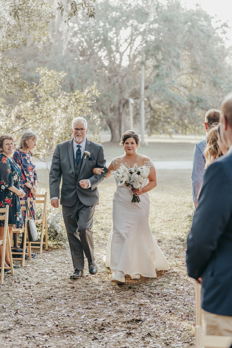 bride walking down aisle