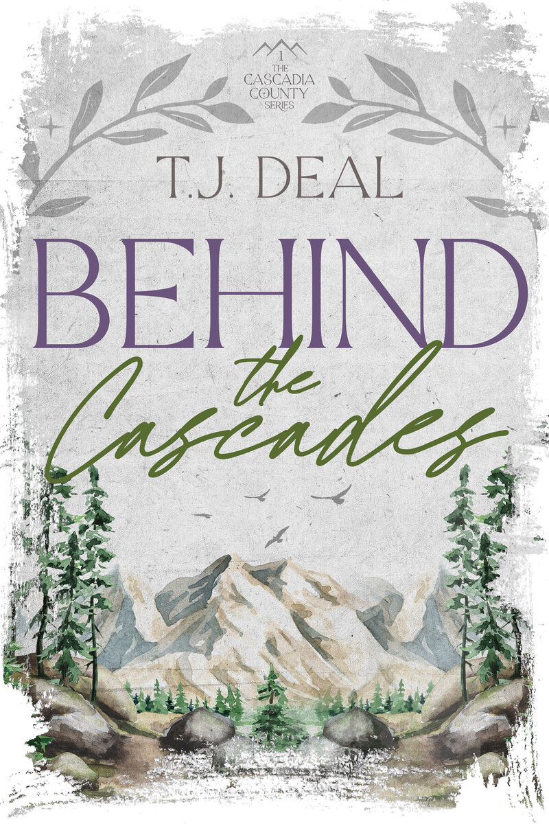 Behind the Cascades book cover illustration with mountains and trees.