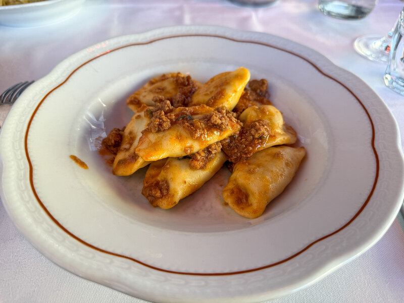 Tordelli pasta at Trattoria da Gigi in Lucca, Italy