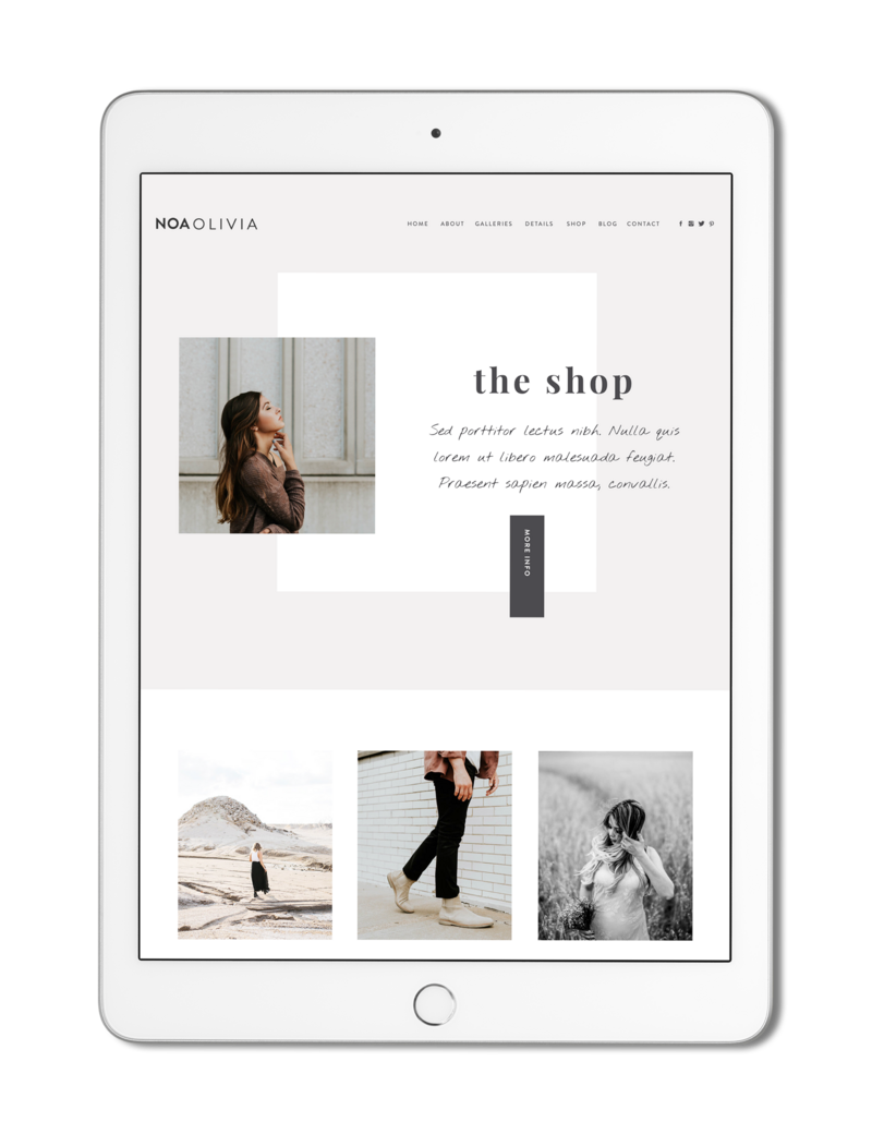 5. The Roar Showit Web Design Website Template Noa Olivia Shop