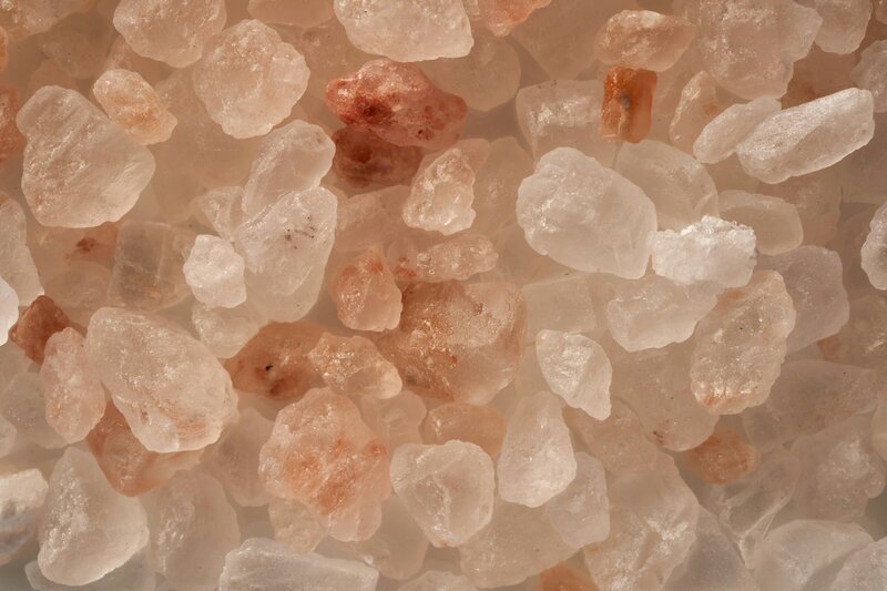 Pink and white Himalayan salt crystals used for halotherapy at Vitalis Mount Juliet wellness studio