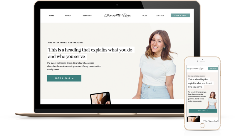 Showit Website Template for Coaches |  Heather Jones Creative | Charlotte Rose