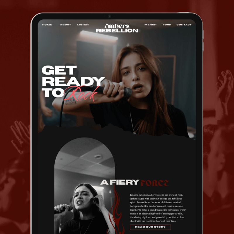 Rock Band Singer Website ipad