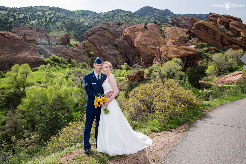 Beautiful scenery at Red Rocks for wedding pictures