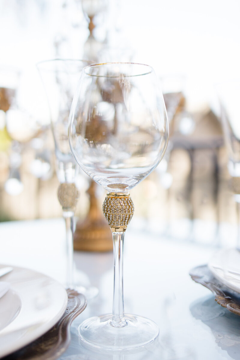 Glassware sitting on table at the Sepulveda Home