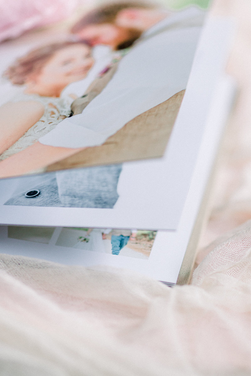 Wedding photo albums and prints captured by Staci Addison Photography