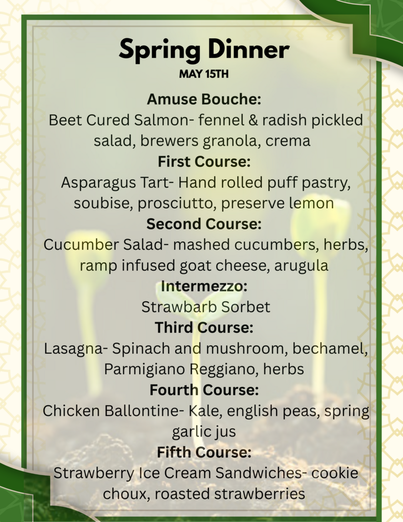 Beautifully pated chef dinner for a party