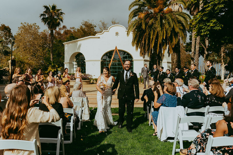 Wedding captured by white desert photography in Santa Barbara at the Carousel House