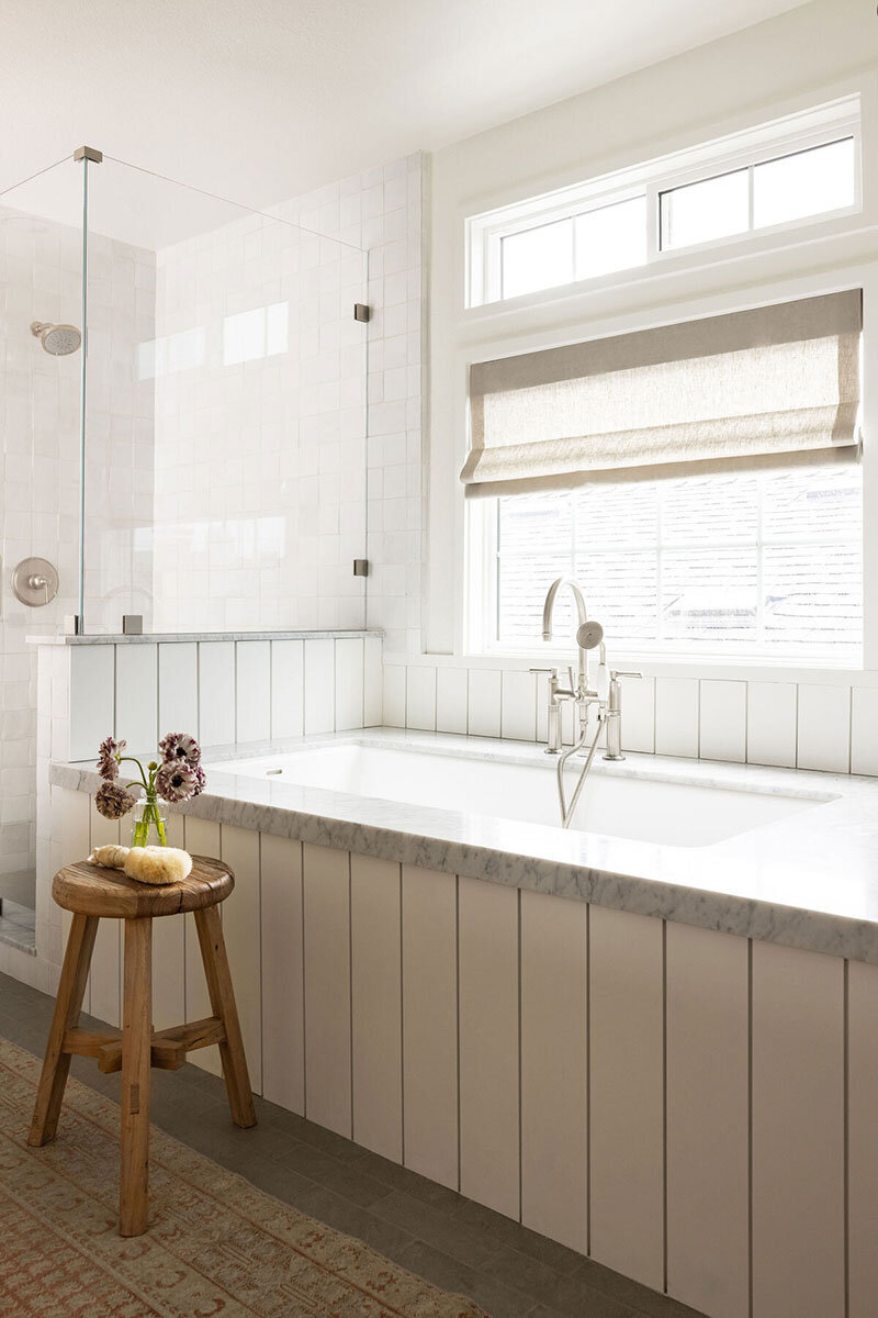 Seal Beach interior design blending romantic styling and natural materials
