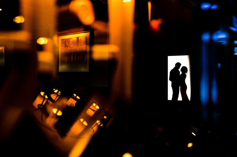 Wedding couple silhouette at the Sylvania Country Club  in Ohio