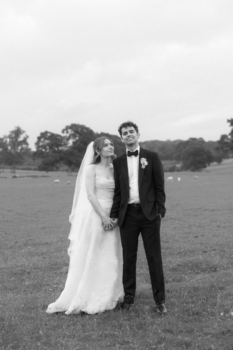 London couple photographed in editorial, Vogue-inspired wedding style