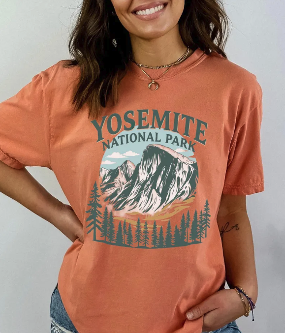 Yosemite National Park T Shirt - Terra-cotta