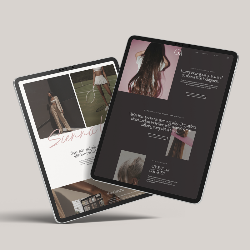 Showit website design on laptop showing mobile responsive layout for female entrepreneur business (2)