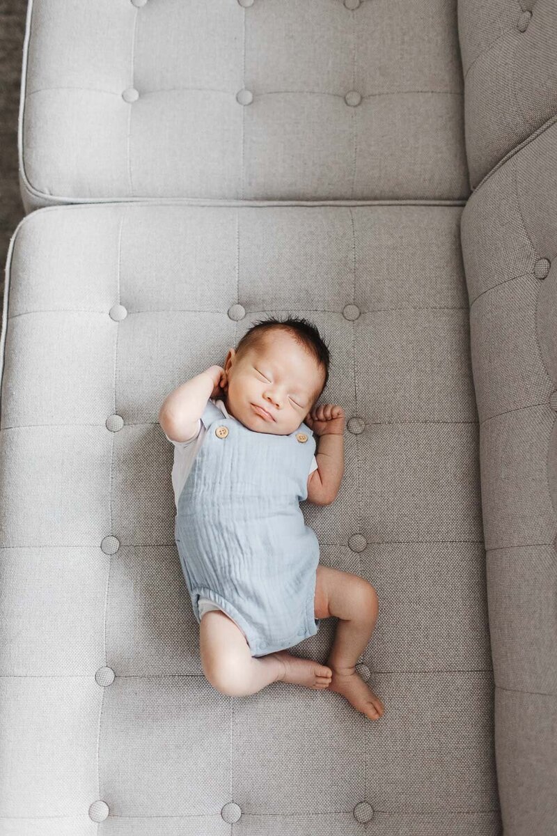 Natural and relaxed newborn photography session in Toronto, capturing the first moments with your baby