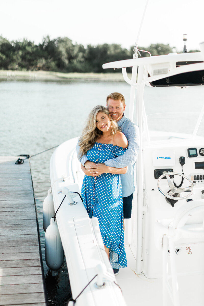 Engagement session on the water in Beaufort NC.