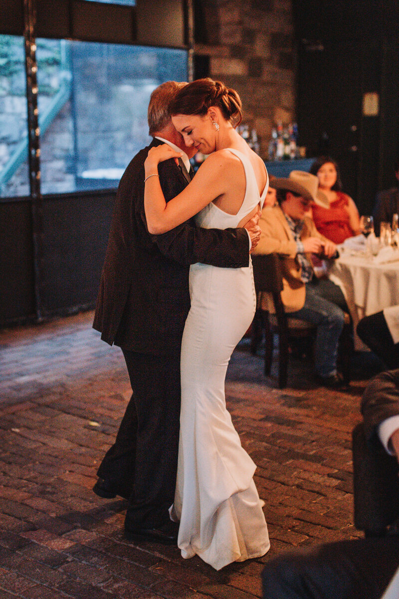 Bride first dance with her father at the Gandy Dancer