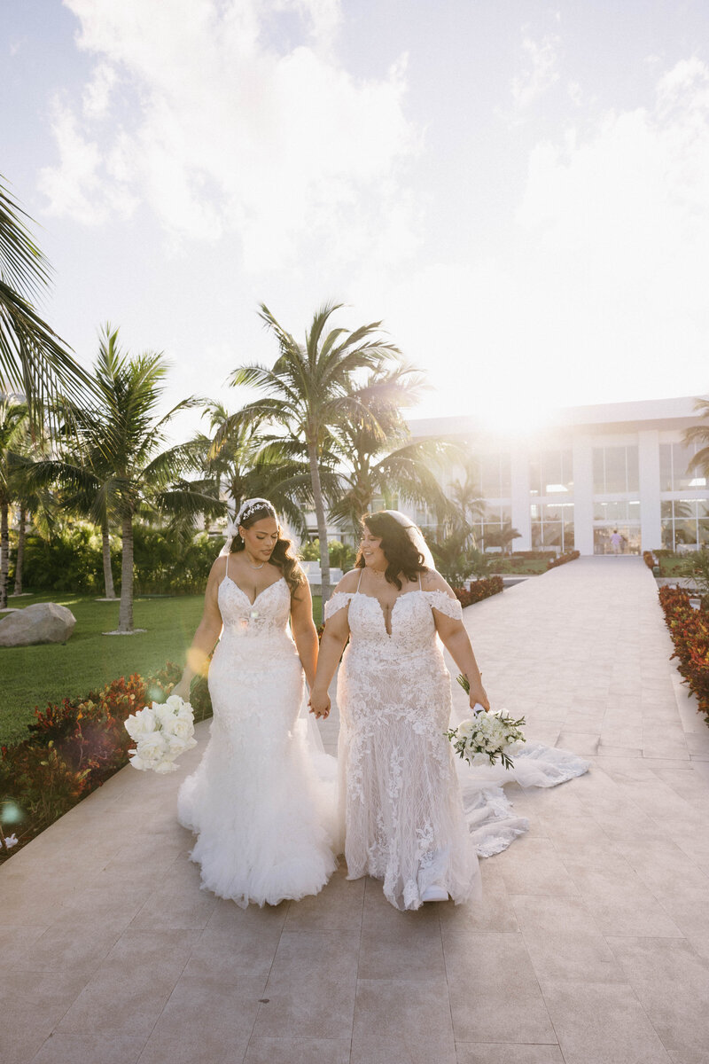 brides at destination wedding resort