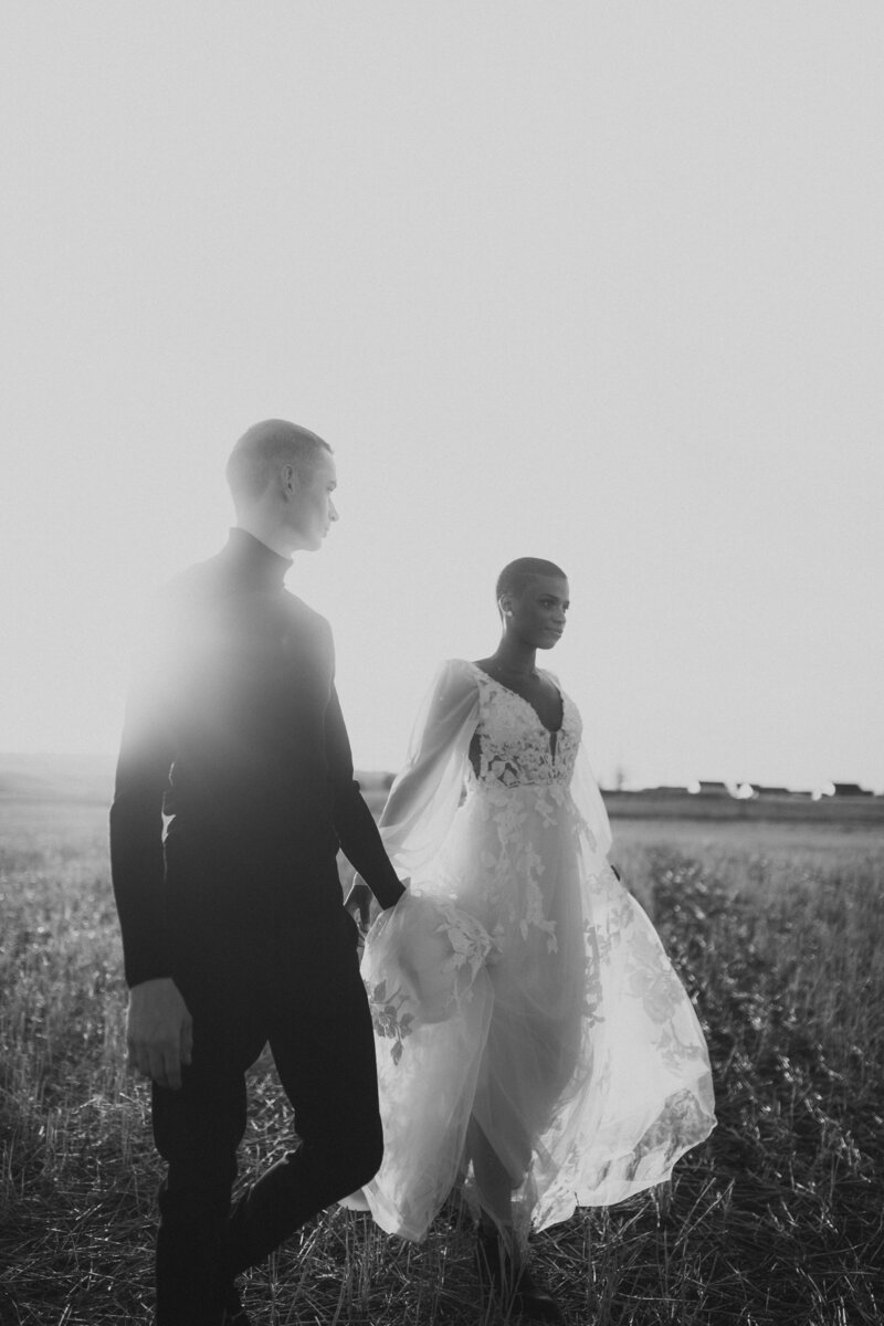 black and white wedding photo editorial