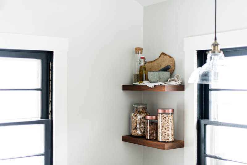 Interior Home Remodel Custom  Walnut Floating Shelves