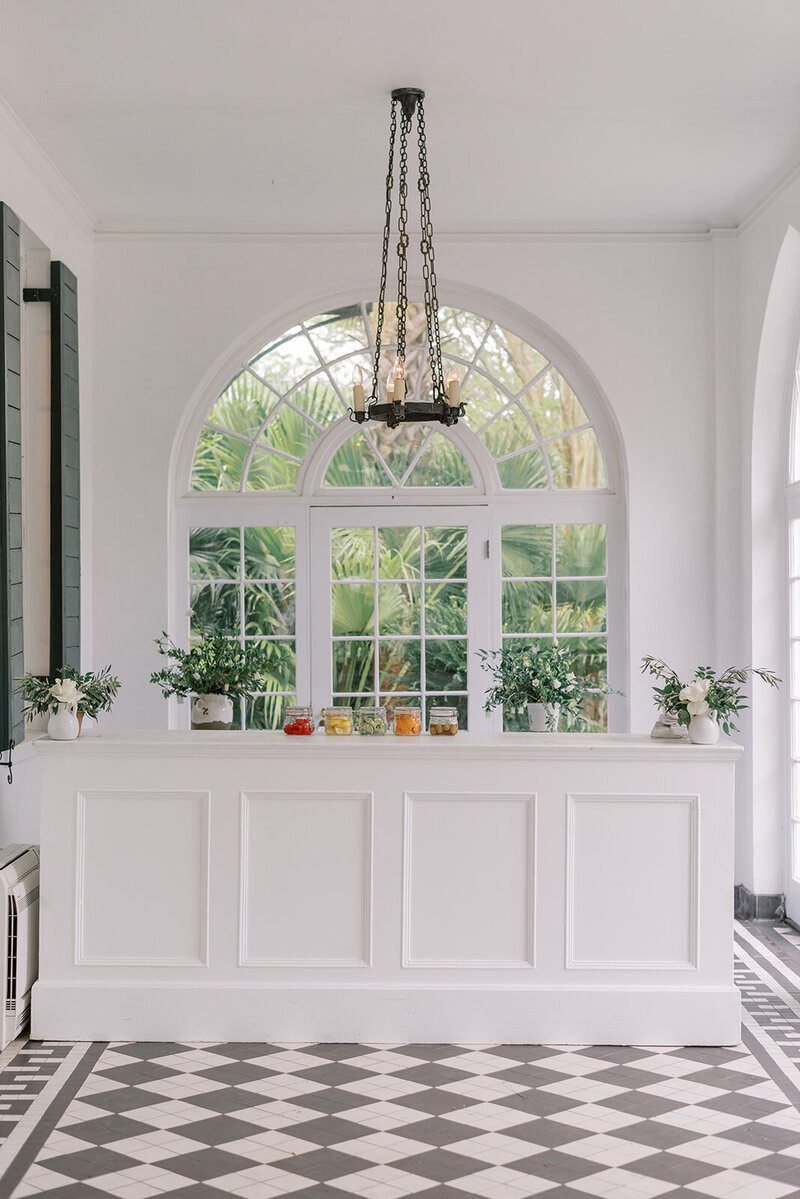 indoor bar at Lowndes Grove wedding venue