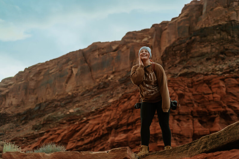 Destination elopement and wedding photographer with gear 