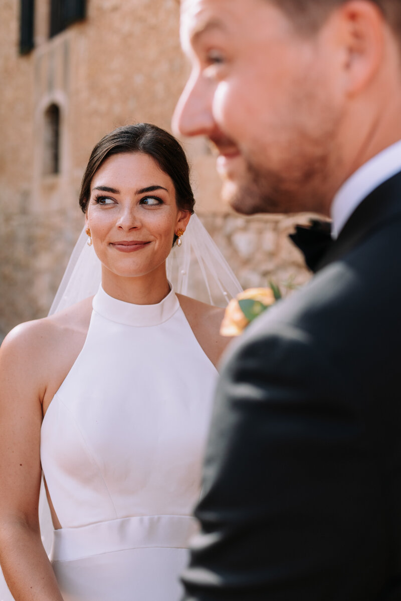 Bride and groom in ceremony