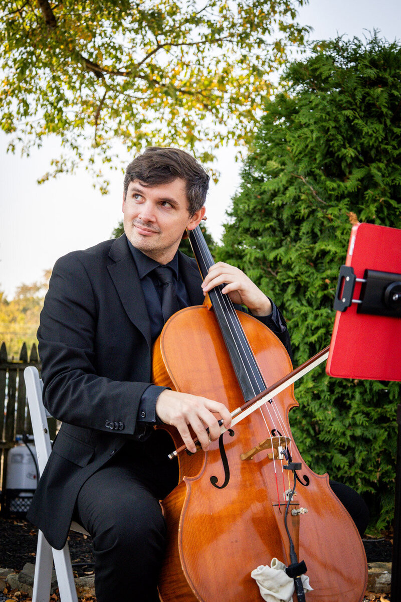 Elegance Quartet cello musician performing outdoors