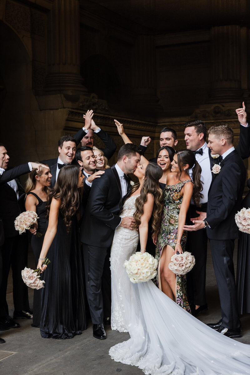 Philadelphia Best Stunning bride and groom in Philadelphia, bride holding a orchid bouquet
