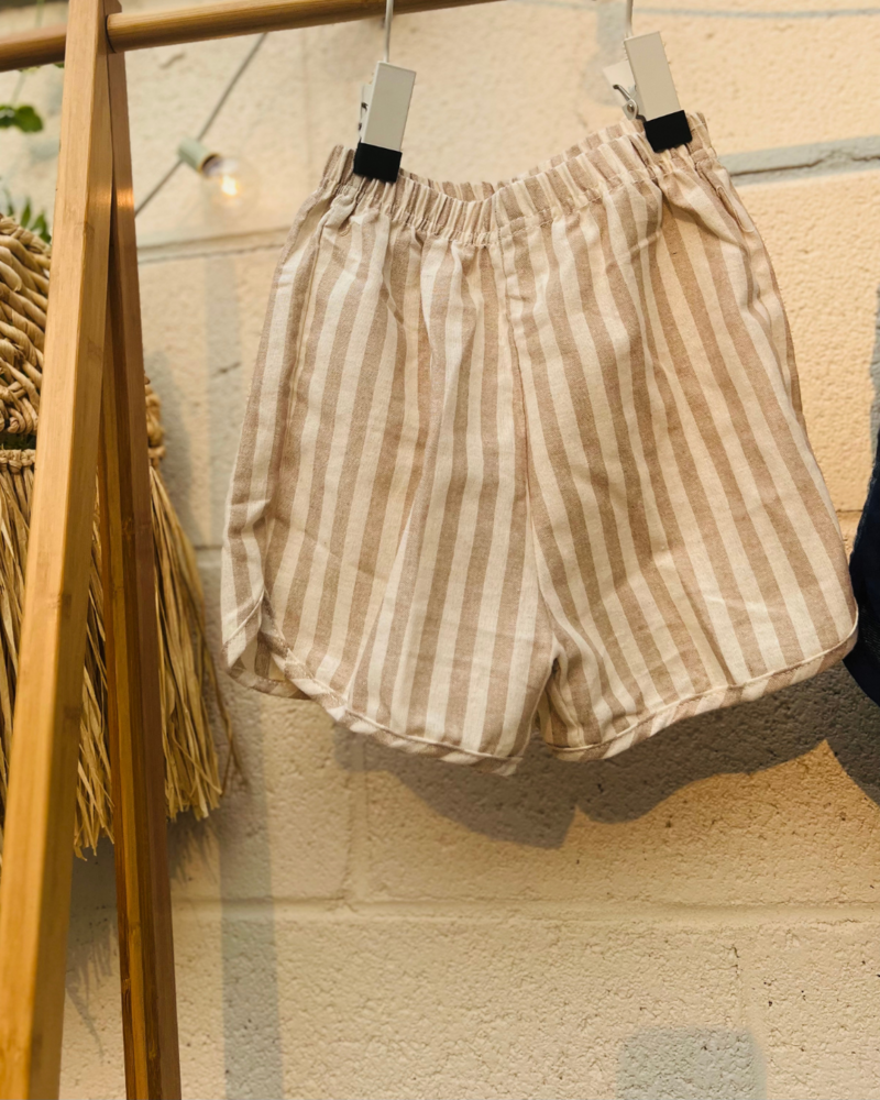 Tan Striped Board Shorts