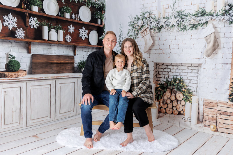 lifestyle family in white kitchen