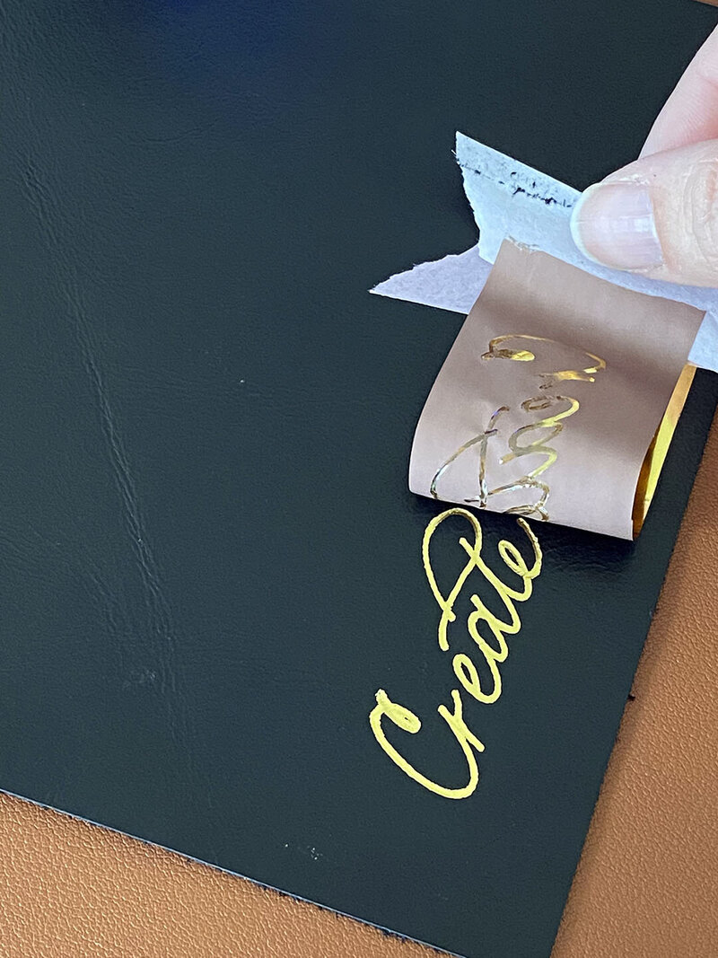 Hot Foiling LA Calligrapher Create Leather Goods