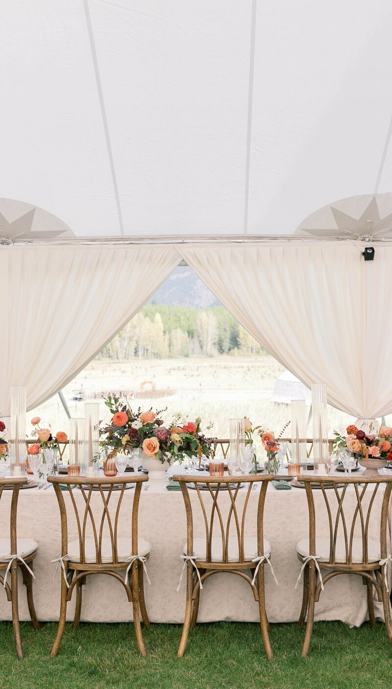 table under white tent