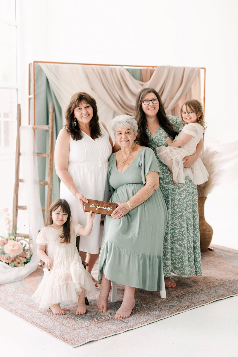 4 generations of women in family photo