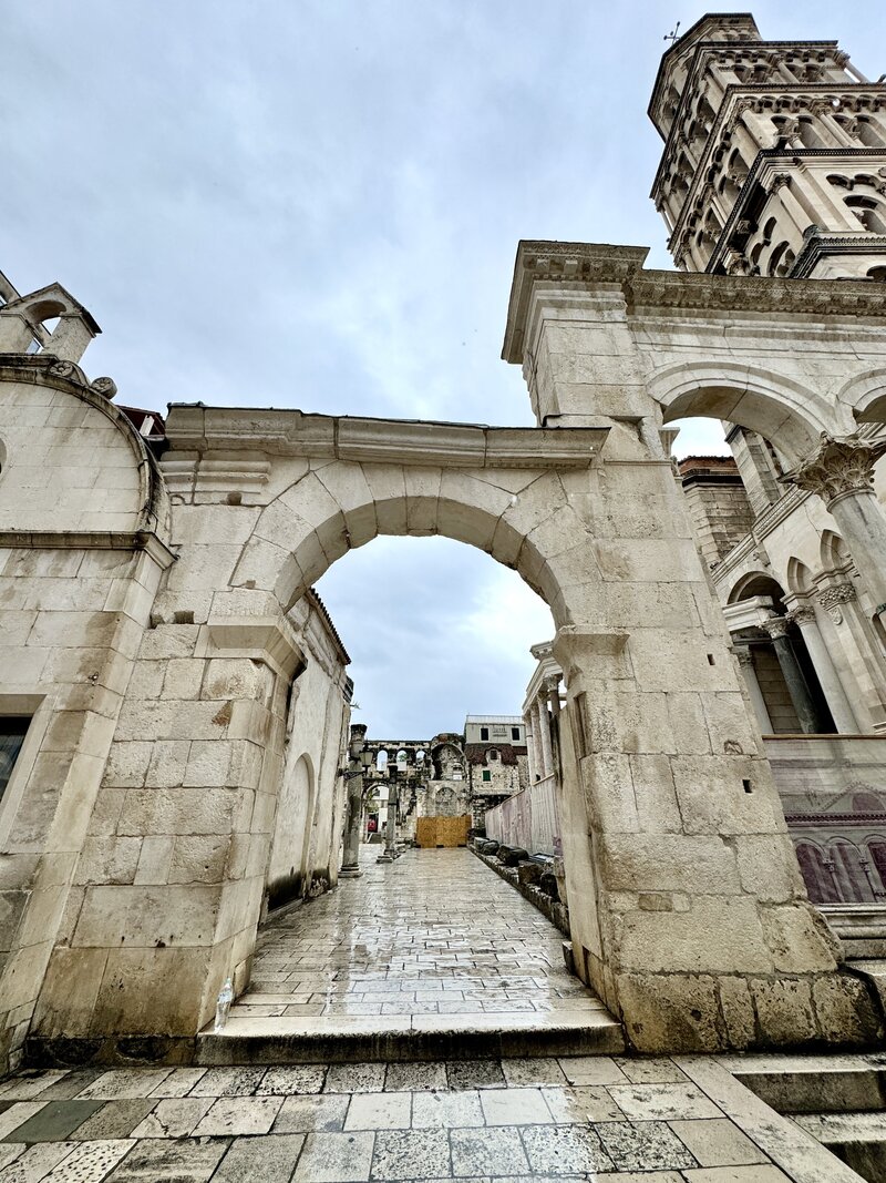 Split Croatia Diocletian’s palace in rain 