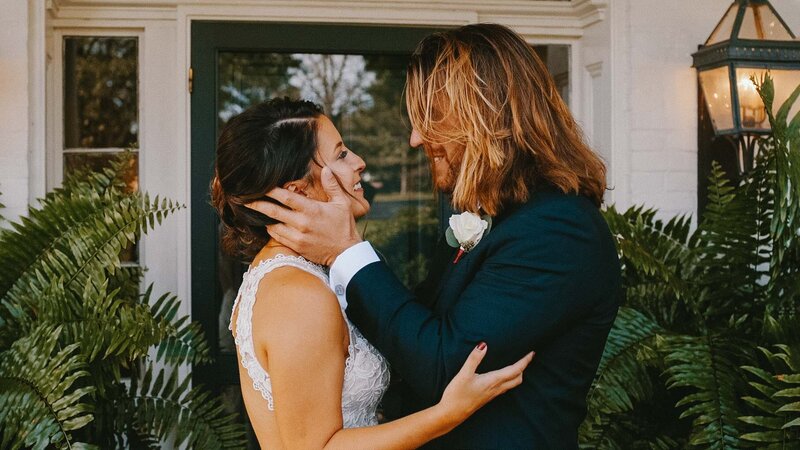 Bride and Groom Kissing