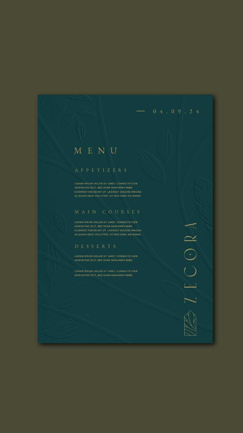 Menu design branding