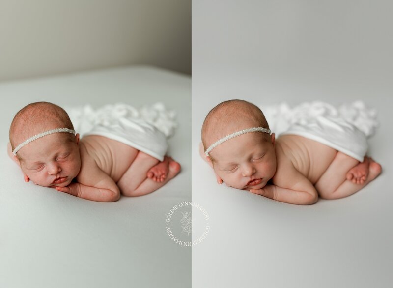 A newborn baby lies on a heart
