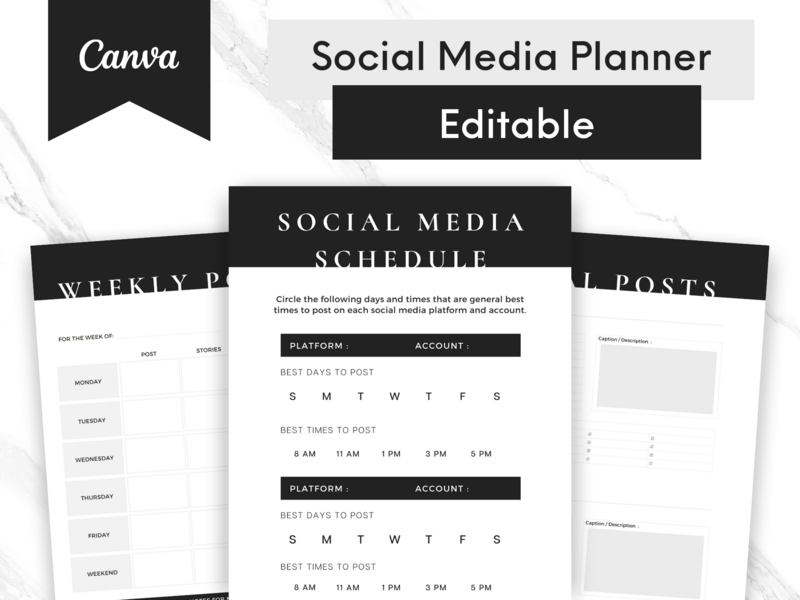 Editable Social Media Planner Template - Custom Canva Social Media Planner - Studio Mommy