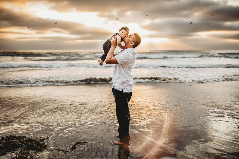 Family and Maternity Photographer,  father kissing toddler on the cheek