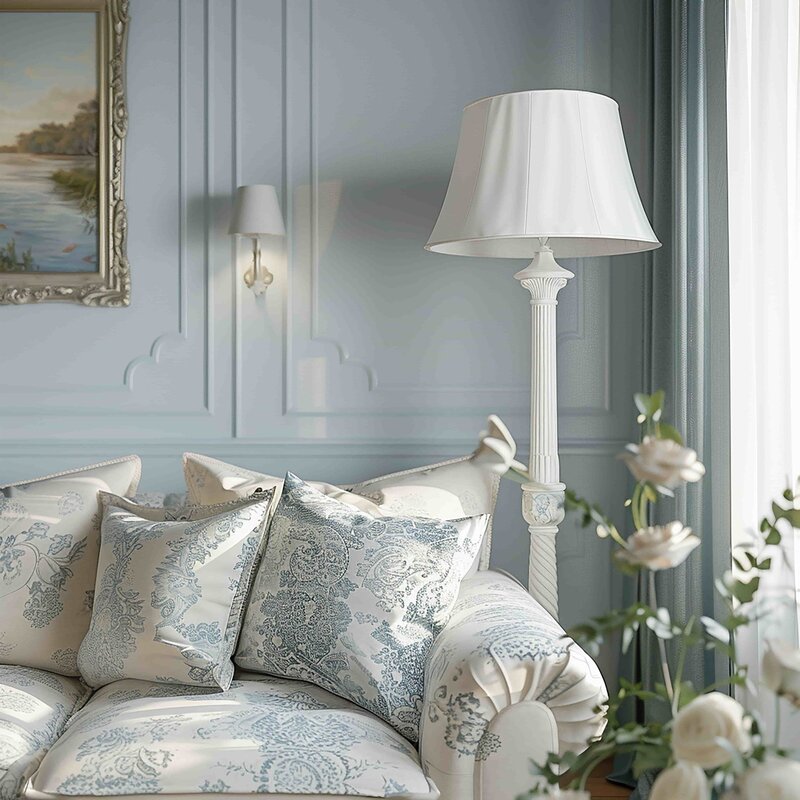 Elegant reading corner with decorative pillows and lamp — representing the Boss Lady Bloggers Education Library with blog strategy tutorials and growth content
