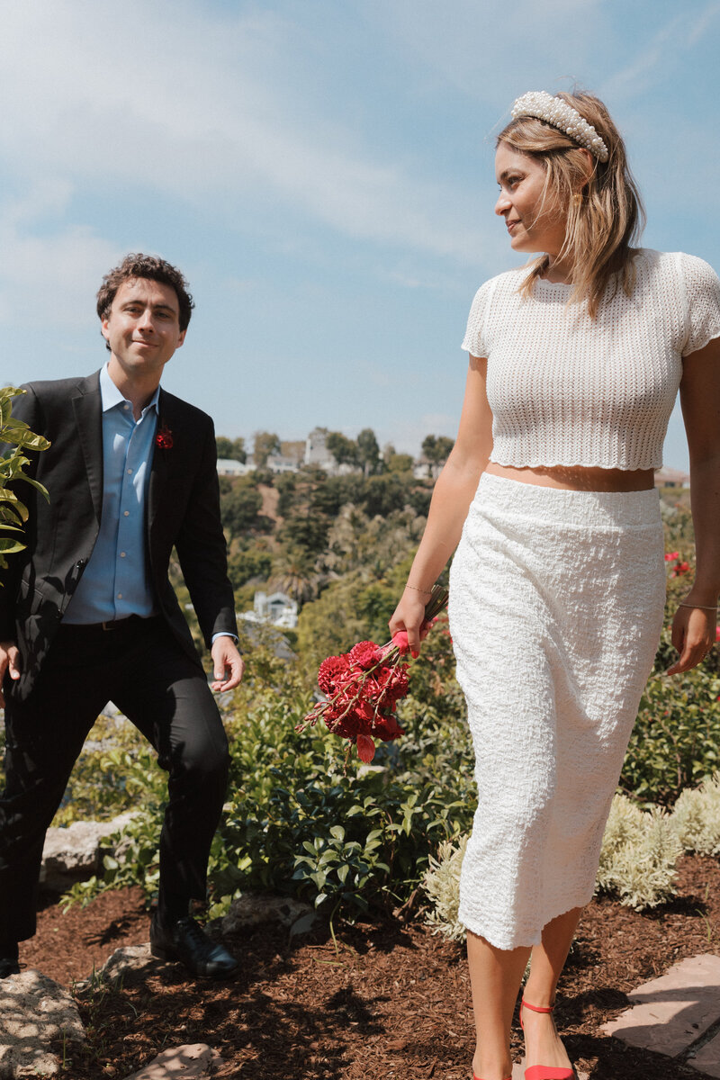A private estate elopement and Hatchet Hall wedding reception in Los Angeles