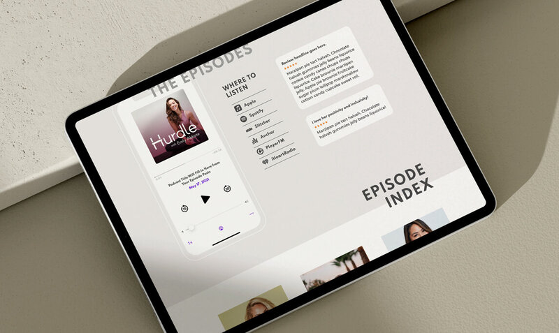 Showit website template featuring a section for boutique fitness studio class types.