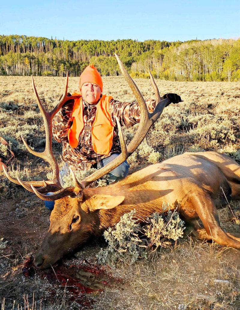 Female elk hunter in Colorado