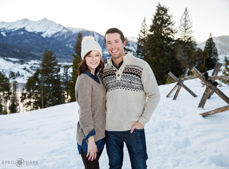 Sapphire Point Engagement Session During Winter at Dillon Reservoir