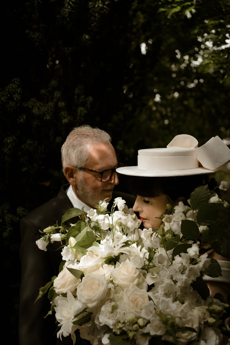 Dark portrait of married couple