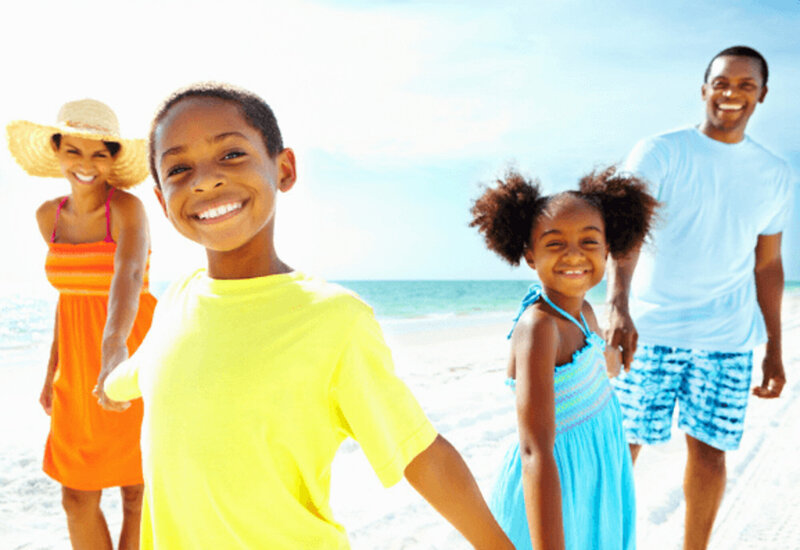 Family having a vacation on the beach