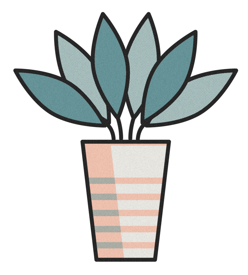 Aterna Business Services Illustration of a plant using a minimalist palette.
